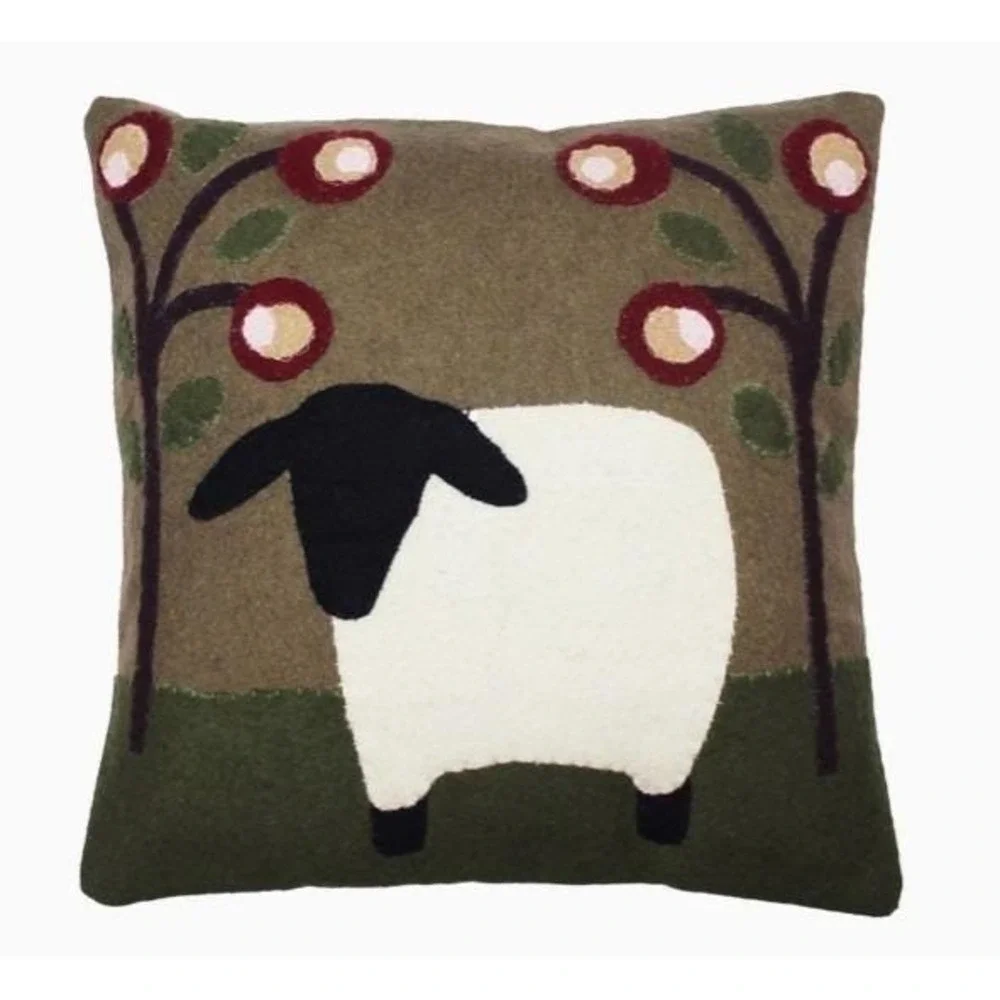 Primitive Sheep in the Grove Pillow Wool‎ Felt 14